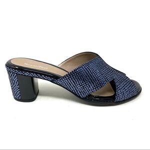 Beautifeel Amore Leather Black/Indigo Santinato Tarta mules sandals